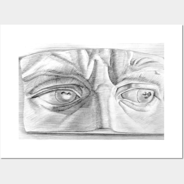 Michaelangelo Statue Eyes Drawing Wall Art by SPACE ART & NATURE SHIRTS 